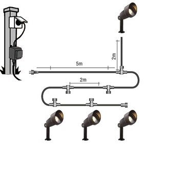 4x Focus Spot - Complete set - Garden Lights