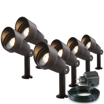 6x Focus Spot - Complete set - Garden Lights