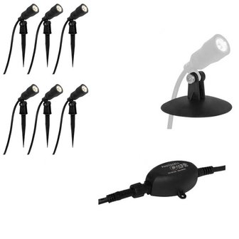 RITOS grond spot set - 12V - 6x1 watt + schemersensor