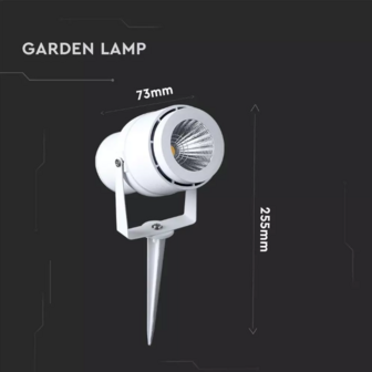 Tuinlamp - Neutraal wit - 12 Watt - Witte behuizing - V-Tac 857