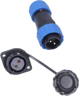 Male + chassis connector - 24V - waterdichte kabelverbinder - 3 aderig - IP68